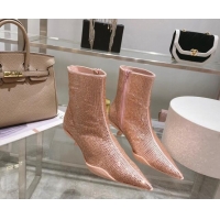 Super Quality Prada Crystal Ankle Boots 3.5cm Pink 102105