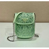 New Style Prada Prada crystal mini-bag 1BH185 green