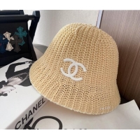 Top Quality Chanel Knit Bucket Hat 081856 Beige 2022