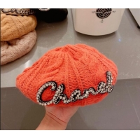 Affordable Price Chanel Knit Beret Hat 091588 Orange 2022