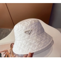 Reasonable Price Prada Quilted Bucket Hat 1109 White 2022