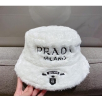 Traditional Specials Prada Rabbit Fur Bucket Hat 112299 White 2022