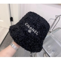 Popular Style Chanel Teddycloth Bucket Hat 122114 Black 2022