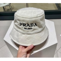 Traditional Discount Prada Fur Bucket Hat 1122123 White 2022