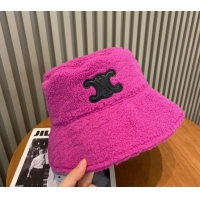 Affordable Price Celine Fur Bucket Hat 1123 Dark Pink 2022