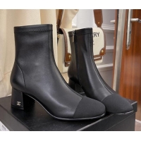 Reasonable Price Chanel Lambskin & Grosgrain CC Heeled Ankle Boots 5cm Black 101271