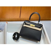 Top Design Hermes Kelly 20cm Shoulder Bags Epsom KL2750 black&gold