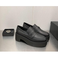 Luxury Chanel Calfskin Loafers 6.5cm G39206 Black