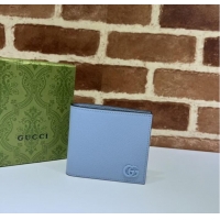 Good Taste Gucci GG Marmont leather bi-fold wallet 428726 light blue
