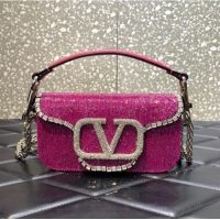 Most Popular VALENTINO MINI LOCO imitation crystal shoulder bag WB0K53SL pink