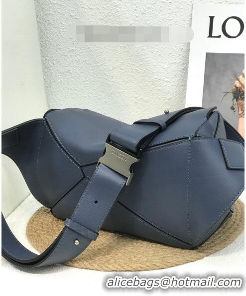 Promotional Loewe Small Puzzle Bumbag in Classic Calfskin 10176 Dark Blue 2022