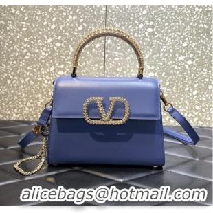 Shop Grade VALENTINO VSLING SMALL LOCO imitation crystal shoulder bag WB0F53NQ blue