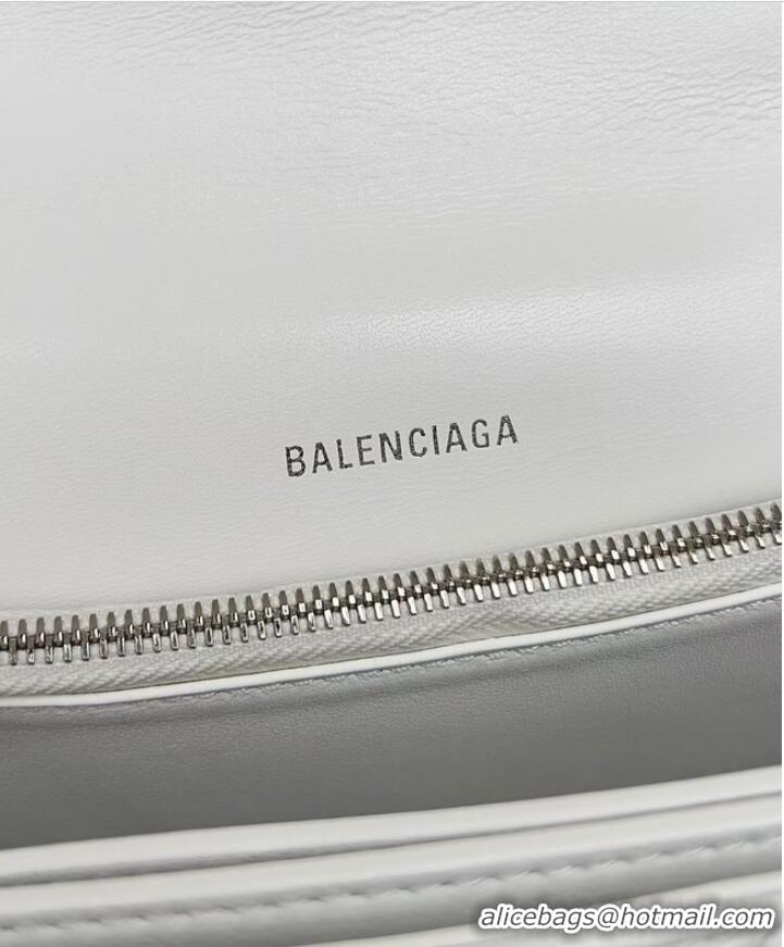 Reasonable Price Balenciaga HOURGLASS Wallet With Chain 92885 WHITE