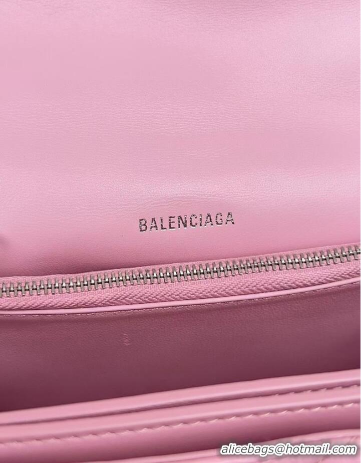 Trendy Design Balenciaga HOURGLASS Wallet With Chain 92885 PINK