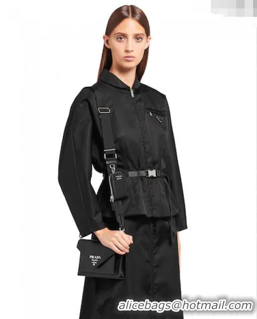 Trendy Design Prada Saffiano Leather Mini Envelope Bag 1BP020 Black 2021