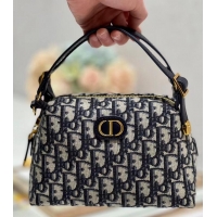 Buy New Cheap LADY DIOR TOP HANDLE SMALL BAG Blue Dior Oblique Jacquard C0655