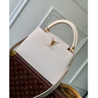 Famous Brand Louis Vuitton Capucines MM Bag in Taurillon Calfskin M21127 Cream White/Pink 2023