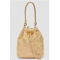 Reasonable Price Prada Satin mini-bag with crystals 1BE067 Platinum