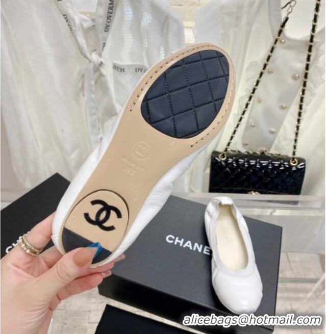 Trendy Design Chanel Calfskin Ballerinas Optic White 022744