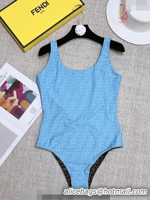 New Design Fendi FF Reversible Swimwear 02141 Blue/Brown 2023