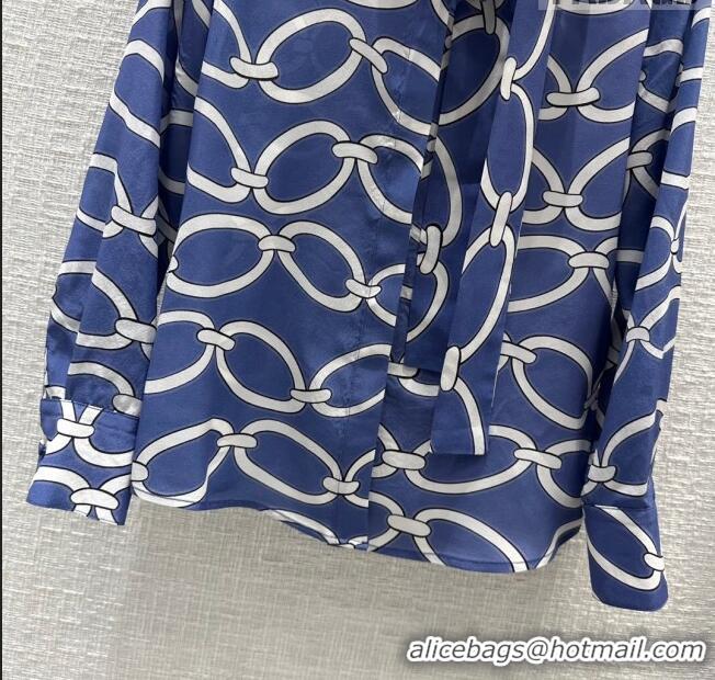 New Fashion Valentino Silk Shirt V3307 Blue 2023