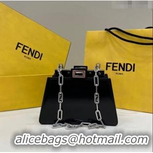 Inexpensive Fendi Peekaboo Cut Petite Mini Bag in FD1625 Black Glossy Leather 2023