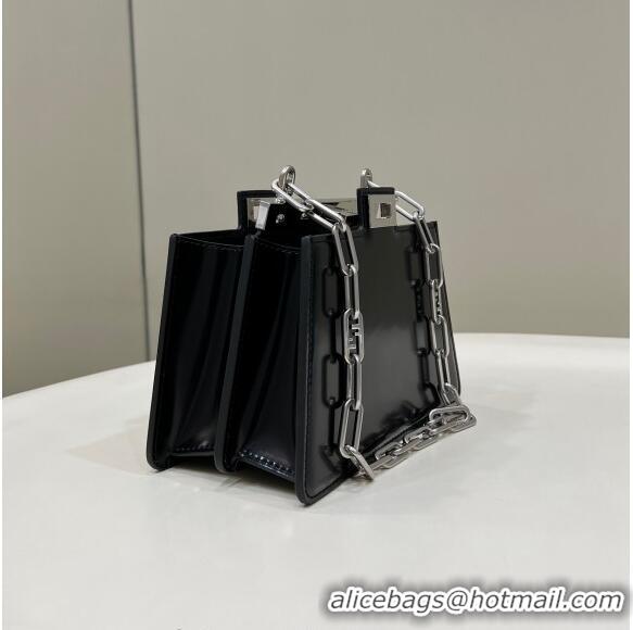 Inexpensive Fendi Peekaboo Cut Petite Mini Bag in FD1625 Black Glossy Leather 2023