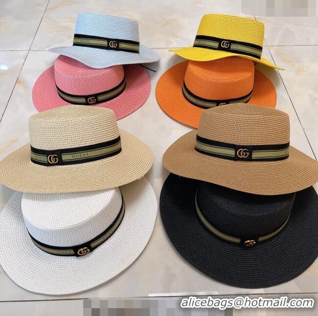 Low Cost Gucci Straw Hat G021658 Pink 2023