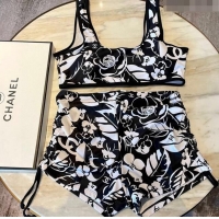 Buy Classic Chanel Camellia Bloom Swimwear 0308 Black/White 2023