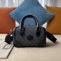 Famous Brand Gucci Small duffle bag with Interlocking G 723307 black
