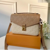 Top Design Louis Vuitton Pochette Métis Monogram Embossed Leather Bag M41485 Beige/Khaki 2023