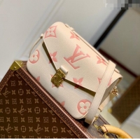 Wholesale Louis Vuitton Pochette Metis Bag in Bicolor Monogram Leather M45773 Cream/Pink 2023