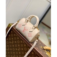Cheapest Louis Vuitton Nano Speedy Bandoulière Bag in Bicolor Monogram Leather M81913 Cream/Pink 2023