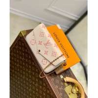 Hot Sell Cheap Louis Vuitton Félicie Pochette in Bicolor Monogram Leather M82047 Cream/Pink 2023