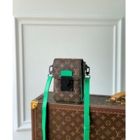 Famous Brand Louis Vuitton S-Lock Vertical Wearable Wallet in Monogram Canvas M81522 Brown/Green 2023