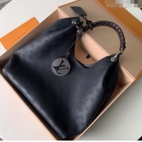 Famous Brand Louis Vuitton Carmel Hobo Bag in Mahina Perforated Calfskin M52950 Black 2023