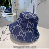 Promotional Gucci GG Denim Bucket Hat 021623 Blue 2023