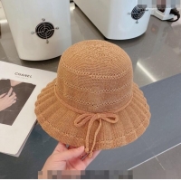Famous Brand Chanel Knit Bucket Hat 021635 Brown 2023