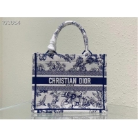 Promotional SMALL DIOR BOOK TOTE M1265ZC blueMulticolor Dior Jardin Botanique Embroidery M1265ZC