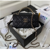 Cheapest Chanel MINI FLAP BAG CLUTCH WITH CHAIN Gold-Tone Metal AP3238 BLACK