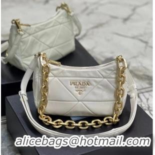 Reasonable Price Prada leather shoulder bag 1BH117 white