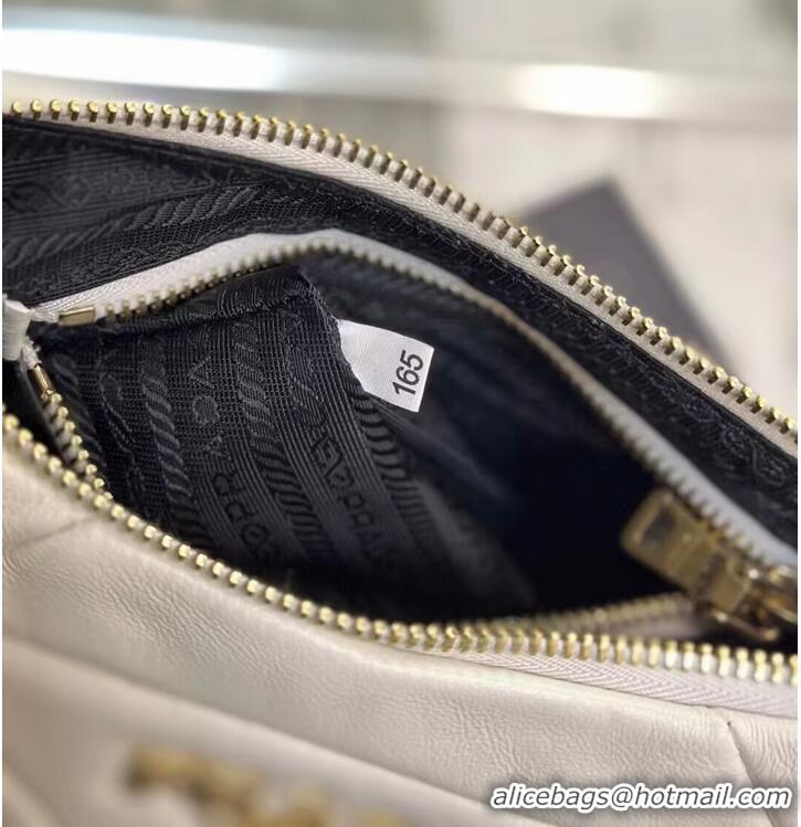 Reasonable Price Prada leather shoulder bag 1BH117 white