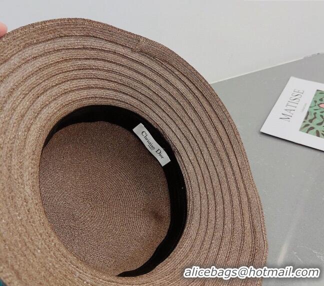 Reasonable Price Dior Straw Hat with Pearls 0407 Brown 2023