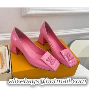 Luxury Louis Vuitton Shake Pumps 5.5cm in Patent Leather with LV Twist Pink 122722