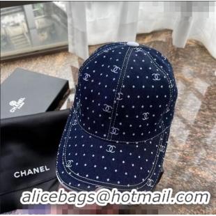 Promotional Chanel CC Denim Baseball Hat CH0407 Black 2023