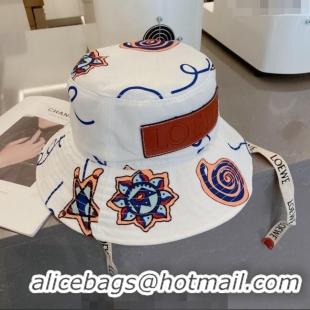 Unique Style Loewe Print Bucket Hat 030808 White 2023