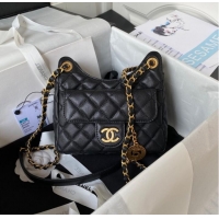 Pretty Style Chanel SMALL HOBO BAG AS3710 BLACK