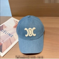 Best Price Celine Denim Baseball Hat 1208 Light Blue 2022