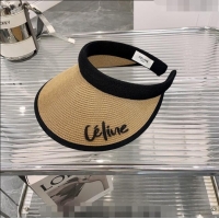 Luxury Cheap Celine Visor Straw Hat C021660 Khaki 2023