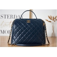 Grade Promotional Chanel LARGE BOWLING BAG AS3741 Dark Blue